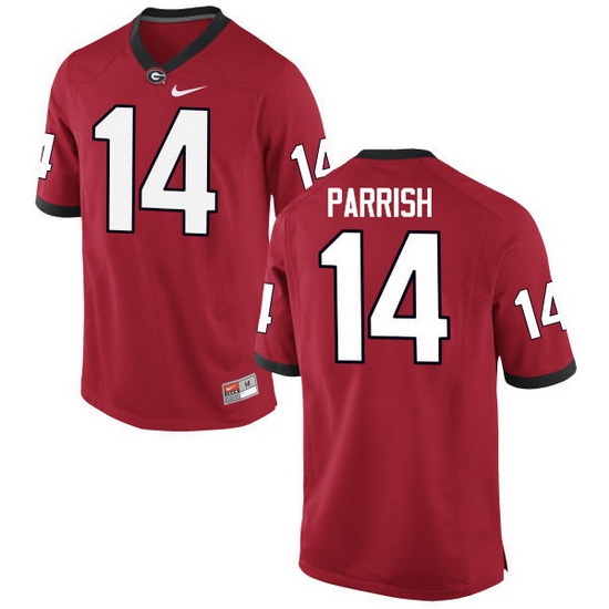 Men Georgia Bulldogs #14 Malkom Parrish College Football Jerseys-Red Men Georgia Bulldogs #14 Malkom Parrish College Football Jerseys-Red