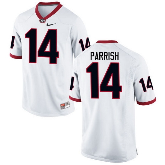 Men Georgia Bulldogs #14 Malkom Parrish College Football Jerseys-White Men Georgia Bulldogs #14 Malkom Parrish College Football Jerseys-White