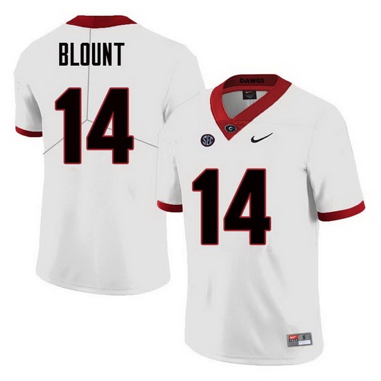 Men Georgia Bulldogs #14 Trey Blount College Football Jerseys Sale-White Men Georgia Bulldogs #14 Trey Blount College Football Jerseys Sale-White