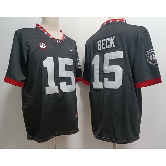 Men Georgia Bulldogs #15 Carson Beck Black 2023 F U S E College Football Jerseys II Men Georgia Bulldogs #15 Carson Beck Black 2023 F U S E College Football Jerseys II