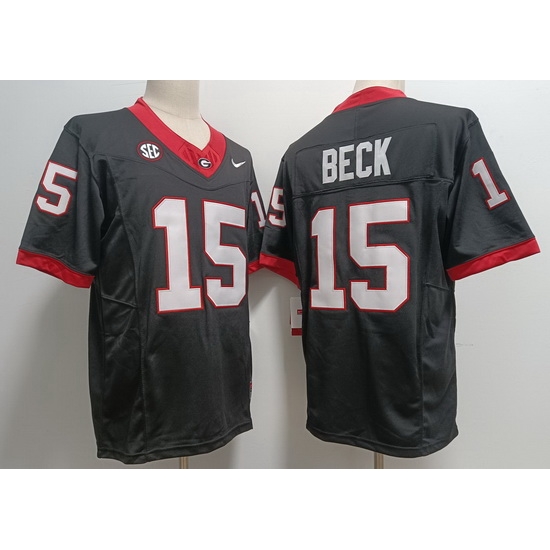 Men Georgia Bulldogs #15 Carson Beck Black 2023 F U S E College Football Jerseys Men Georgia Bulldogs #15 Carson Beck Black 2023 F U S E College Football Jerseys