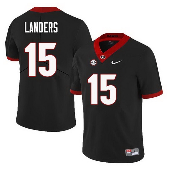 Men Georgia Bulldogs #15 Matt Landers College Football Jerseys Sale-Black Men Georgia Bulldogs #15 Matt Landers College Football Jerseys Sale-Black