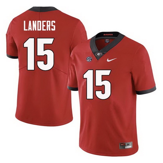 Men Georgia Bulldogs #15 Matt Landers College Football Jerseys Sale-Red Men Georgia Bulldogs #15 Matt Landers College Football Jerseys Sale-Red