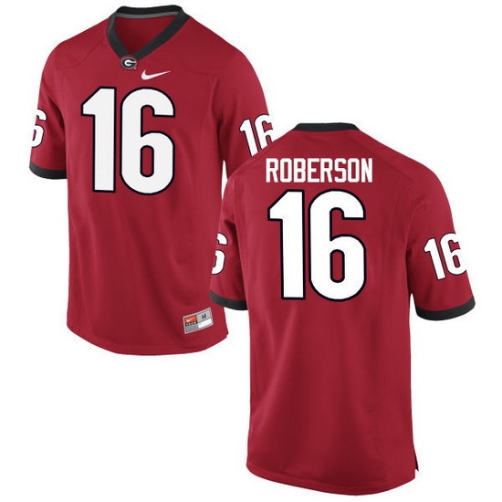 Men Georgia Bulldogs #16 Caleeb Roberson College Football Jerseys-Red Men Georgia Bulldogs #16 Caleeb Roberson College Football Jerseys-Red