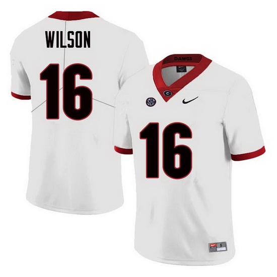 Men Georgia Bulldogs #16 Divaad Wilson College Football Jerseys Sale-White Men Georgia Bulldogs #16 Divaad Wilson College Football Jerseys Sale-White