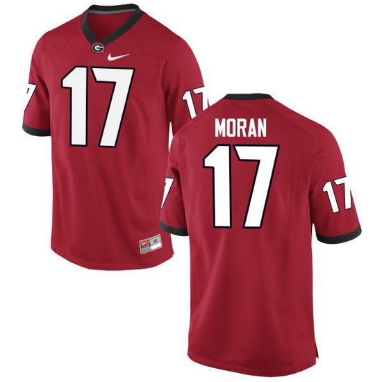 Men Georgia Bulldogs #17 Josh Moran College Football Jerseys-Red Men Georgia Bulldogs #17 Josh Moran College Football Jerseys-Red