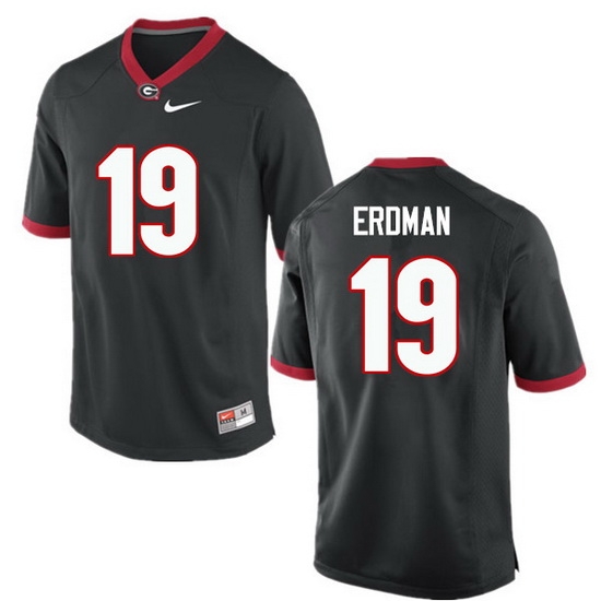 Men Georgia Bulldogs #19 Willie Erdman College Football Jerseys-Black Men Georgia Bulldogs #19 Willie Erdman College Football Jerseys-Black