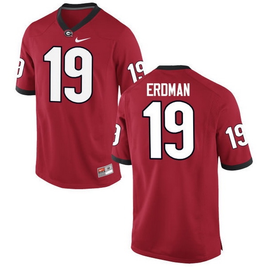 Men Georgia Bulldogs #19 Willie Erdman College Football Jerseys-Red Men Georgia Bulldogs #19 Willie Erdman College Football Jerseys-Red