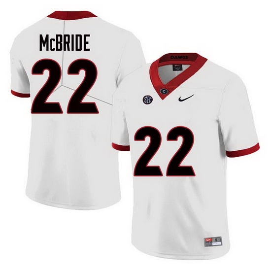 Men Georgia Bulldogs #22 Nate McBride College Football Jerseys Sale-White Men Georgia Bulldogs #22 Nate McBride College Football Jerseys Sale-White