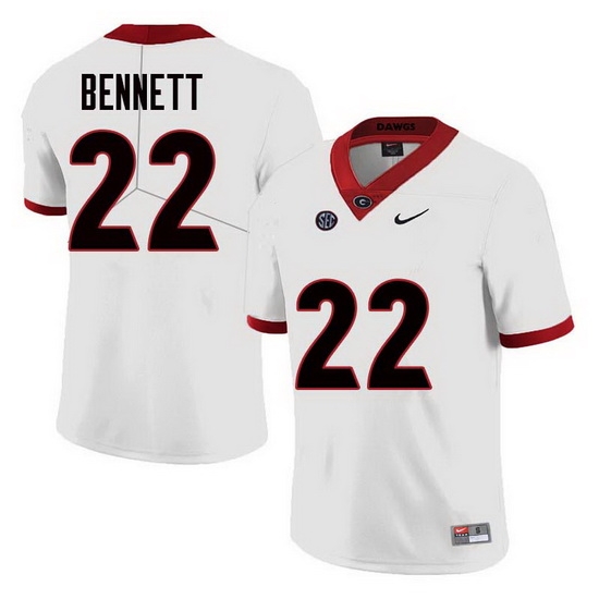 Men Georgia Bulldogs #22 Stetson Bennett College Football Jerseys Sale-White Men Georgia Bulldogs #22 Stetson Bennett College Football Jerseys Sale-White
