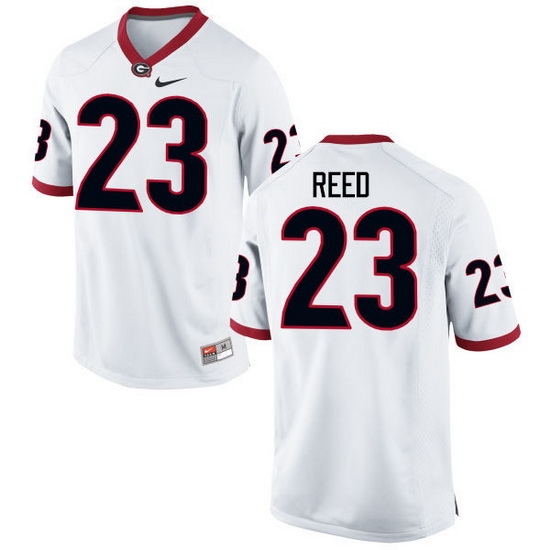 Men Georgia Bulldogs #23 J.R. Reed College Football Jerseys-White Men Georgia Bulldogs #23 J.R. Reed College Football Jerseys-White