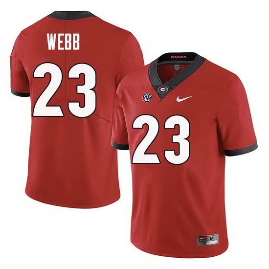 Men Georgia Bulldogs #23 Mark Webb College Football Jerseys Sale-Red Men Georgia Bulldogs #23 Mark Webb College Football Jerseys Sale-Red