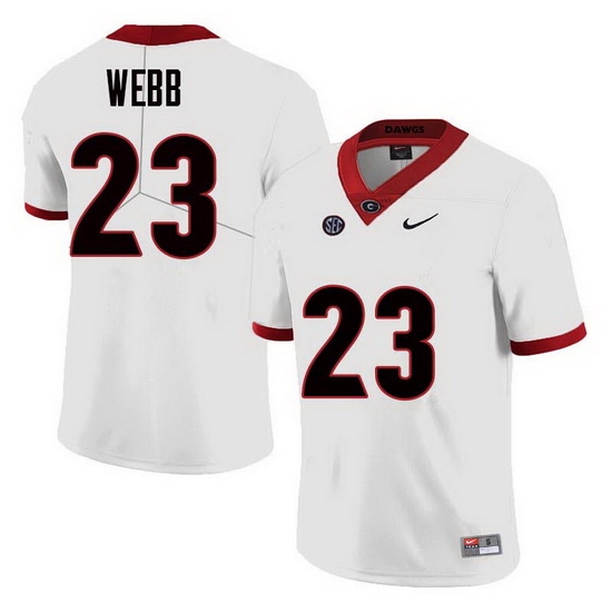 Men Georgia Bulldogs #23 Mark Webb College Football Jerseys Sale-White Men Georgia Bulldogs #23 Mark Webb College Football Jerseys Sale-White