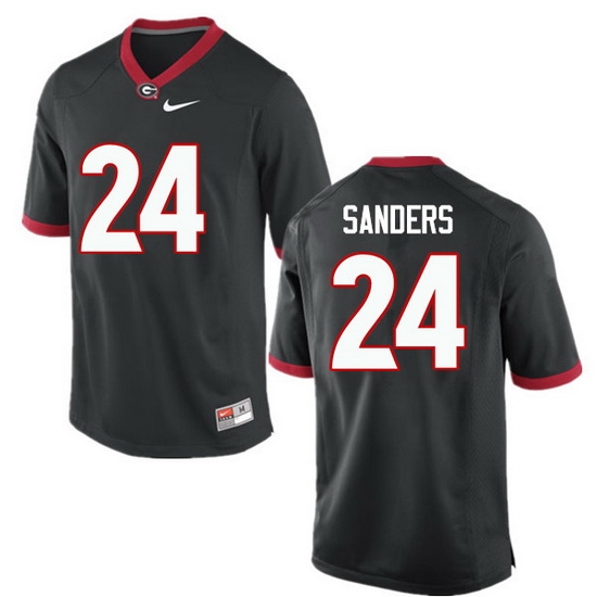 Men Georgia Bulldogs #24 Dominick Sanders College Football Jerseys-Black Men Georgia Bulldogs #24 Dominick Sanders College Football Jerseys-Black