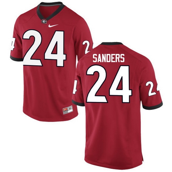 Men Georgia Bulldogs #24 Dominick Sanders College Football Jerseys-Red Men Georgia Bulldogs #24 Dominick Sanders College Football Jerseys-Red