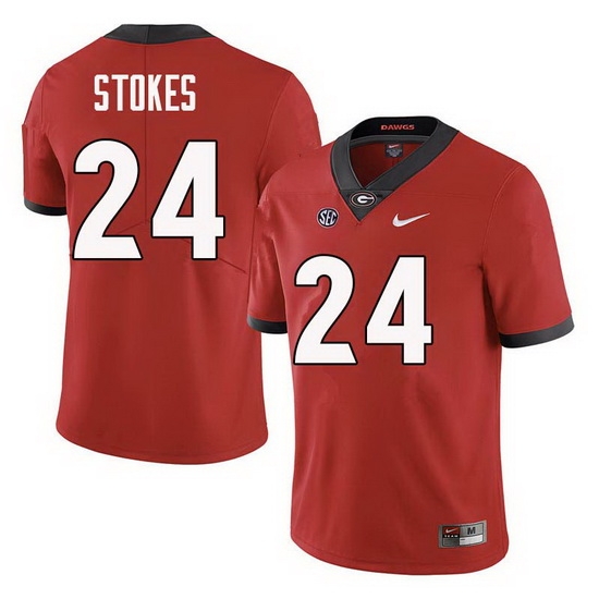Men Georgia Bulldogs #24 Eric Stokes College Football Jerseys Sale-Red Men Georgia Bulldogs #24 Eric Stokes College Football Jerseys Sale-Red