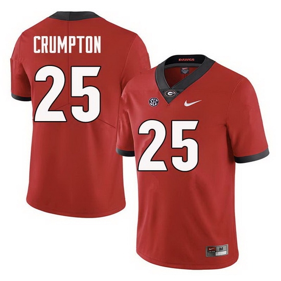 Men Georgia Bulldogs #25 Ahkil Crumpton College Football Jerseys Sale-Red Men Georgia Bulldogs #25 Ahkil Crumpton College Football Jerseys Sale-Red