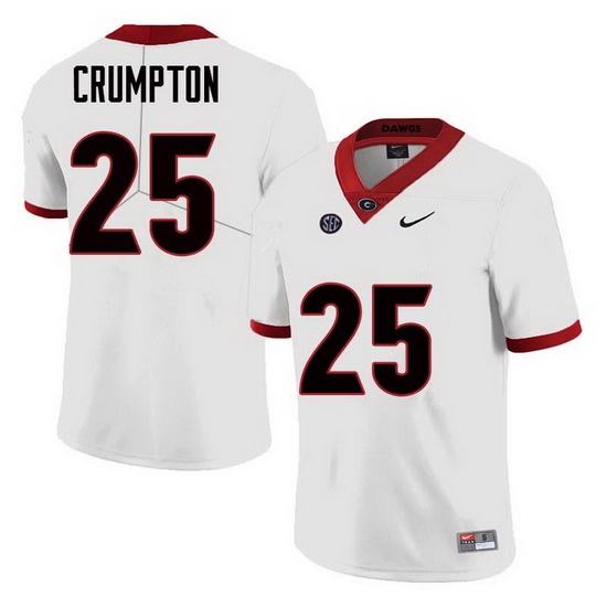 Men Georgia Bulldogs #25 Ahkil Crumpton College Football Jerseys Sale-White Men Georgia Bulldogs #25 Ahkil Crumpton College Football Jerseys Sale-White