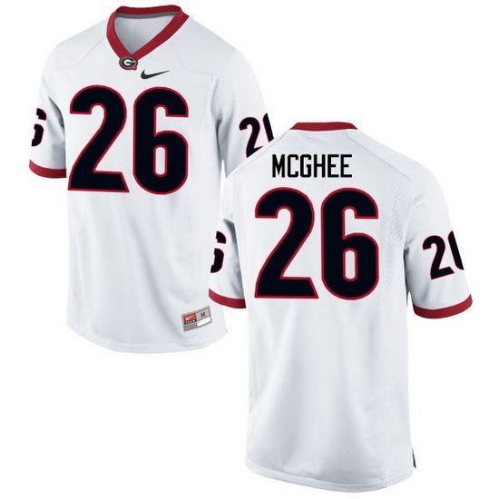 Men Georgia Bulldogs #26 Tyrique McGhee College Football Jerseys-White Men Georgia Bulldogs #26 Tyrique McGhee College Football Jerseys-White