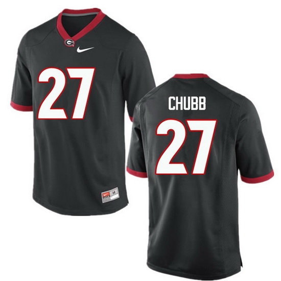 Men Georgia Bulldogs #27 Nick Chubb College Football Jerseys-Black Men Georgia Bulldogs #27 Nick Chubb College Football Jerseys-Black