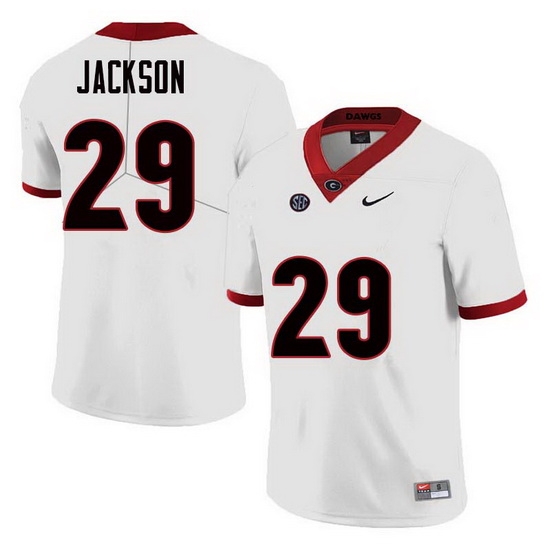 Men Georgia Bulldogs #29 Darius Jackson College Football Jerseys Sale-White Men Georgia Bulldogs #29 Darius Jackson College Football Jerseys Sale-White