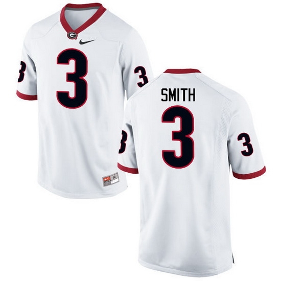 Men Georgia Bulldogs #3 Roquan Smith College Football Jerseys-White Men Georgia Bulldogs #3 Roquan Smith College Football Jerseys-White