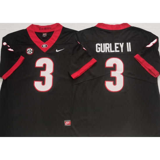 Men Georgia Bulldogs #3 Todd Gurley II College Football Jerseys-Black Men Georgia Bulldogs #3 Todd Gurley II College Football Jerseys-Black