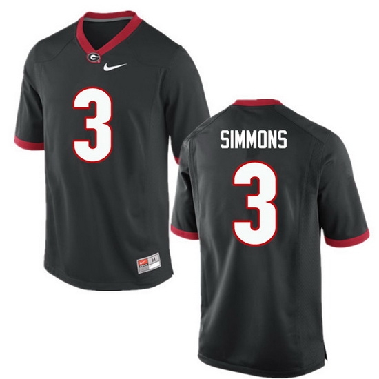 Men Georgia Bulldogs #3 Tyler Simmons College Football Jerseys-Black Men Georgia Bulldogs #3 Tyler Simmons College Football Jerseys-Black