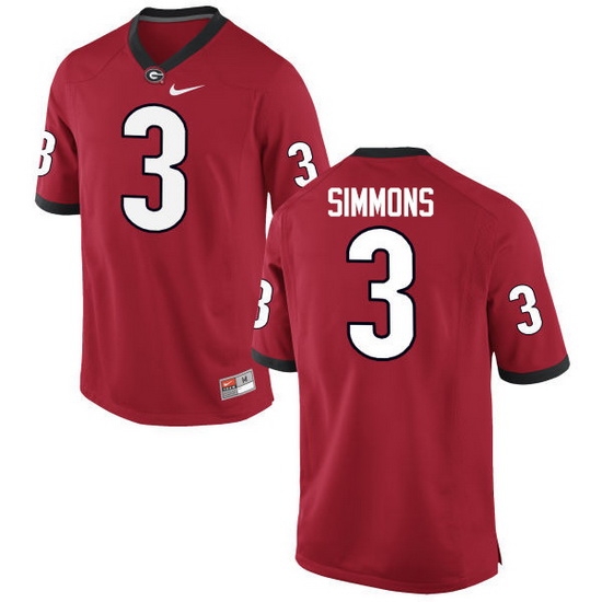 Men Georgia Bulldogs #3 Tyler Simmons College Football Jerseys-Red Men Georgia Bulldogs #3 Tyler Simmons College Football Jerseys-Red