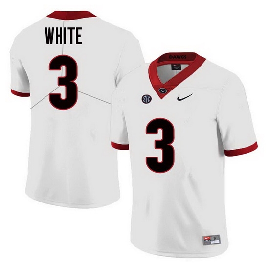 Men Georgia Bulldogs #3 Zamir White College Football Jerseys Sale-White Men Georgia Bulldogs #3 Zamir White College Football Jerseys Sale-White