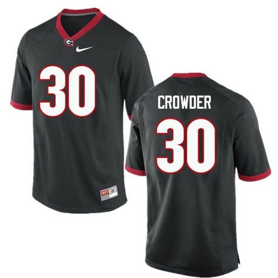 Men Georgia Bulldogs #30 Tae Crowder College Football Jerseys-Black Men Georgia Bulldogs #30 Tae Crowder College Football Jerseys-Black