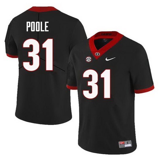 Men Georgia Bulldogs #31 William Poole College Football Jerseys Sale-Black Men Georgia Bulldogs #31 William Poole College Football Jerseys Sale-Black