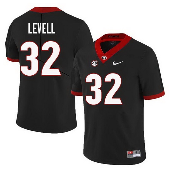 Men Georgia Bulldogs #32 Kyle Levell College Football Jerseys Sale-Black Men Georgia Bulldogs #32 Kyle Levell College Football Jerseys Sale-Black