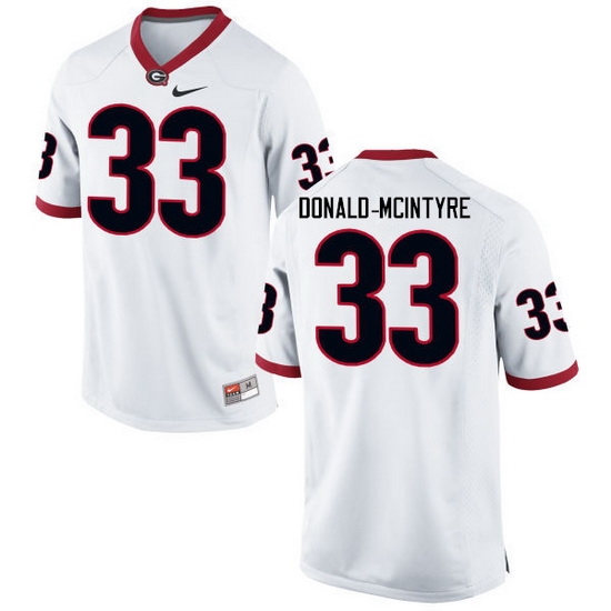 Men Georgia Bulldogs #33 Ian Donald-McIntyre College Football Jerseys-White Men Georgia Bulldogs #33 Ian Donald-McIntyre College Football Jerseys-White