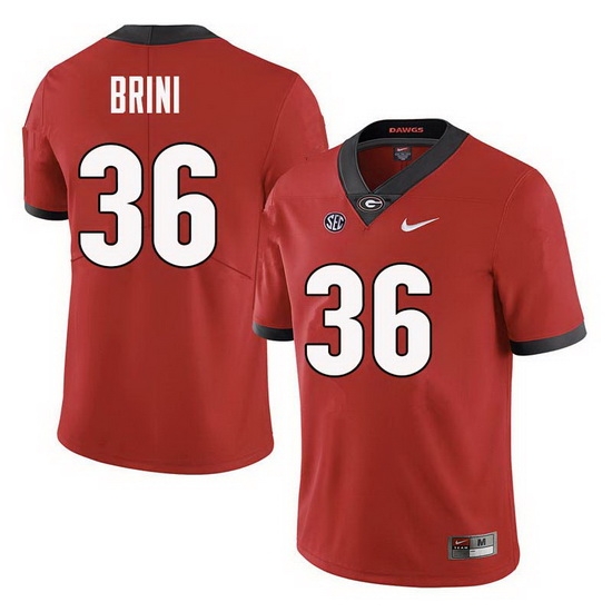 Men Georgia Bulldogs #36 Latavious Brini College Football Jerseys Sale-Red Men Georgia Bulldogs #36 Latavious Brini College Football Jerseys Sale-Red