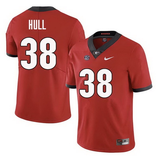 Men Georgia Bulldogs #38 Joseph Hull College Football Jerseys Sale-Red Men Georgia Bulldogs #38 Joseph Hull College Football Jerseys Sale-Red