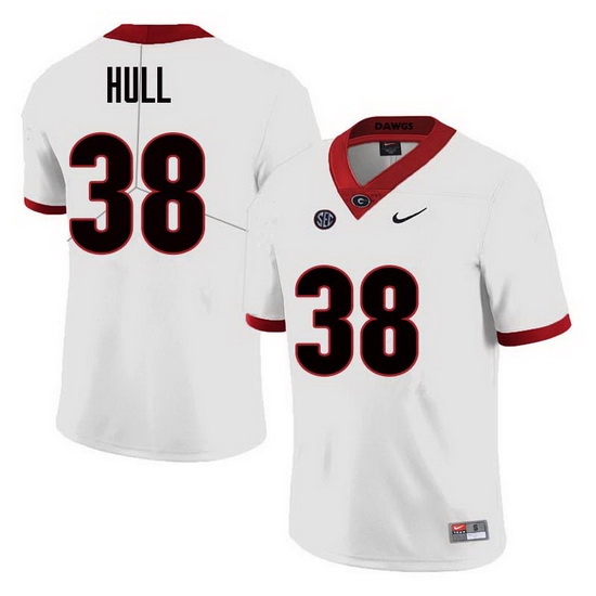 Men Georgia Bulldogs #38 Joseph Hull College Football Jerseys Sale-White Men Georgia Bulldogs #38 Joseph Hull College Football Jerseys Sale-White
