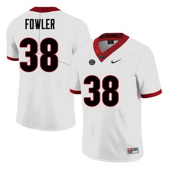 Men Georgia Bulldogs #38 Trent Fowler College Football Jerseys Sale-White Men Georgia Bulldogs #38 Trent Fowler College Football Jerseys Sale-White