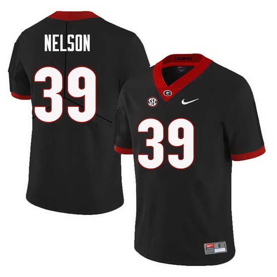 Men Georgia Bulldogs #39 Hugh Nelson College Football Jerseys Sale-Black Men Georgia Bulldogs #39 Hugh Nelson College Football Jerseys Sale-Black