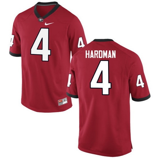 Men Georgia Bulldogs #4 Mecole Hardman College Football Jerseys-Red Men Georgia Bulldogs #4 Mecole Hardman College Football Jerseys-Red