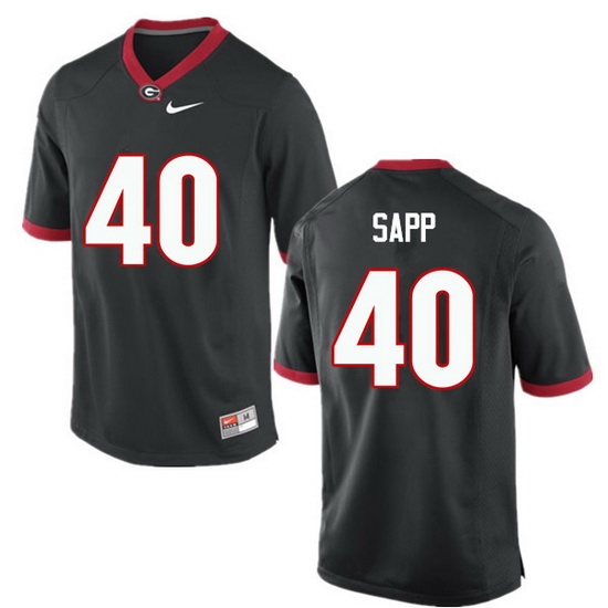 Men Georgia Bulldogs #40 Theron Sapp College Football Jerseys-Black Men Georgia Bulldogs #40 Theron Sapp College Football Jerseys-Black