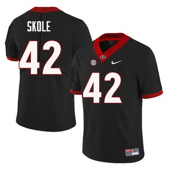 Men Georgia Bulldogs #42 Jake Skole College Football Jerseys Sale-Black Men Georgia Bulldogs #42 Jake Skole College Football Jerseys Sale-Black