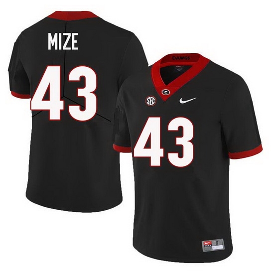 Men Georgia Bulldogs #43 Isaac Mize College Football Jerseys Sale-Black Men Georgia Bulldogs #43 Isaac Mize College Football Jerseys Sale-Black