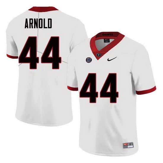 Men Georgia Bulldogs #44 Evan Arnold College Football Jerseys Sale-White Men Georgia Bulldogs #44 Evan Arnold College Football Jerseys Sale-White