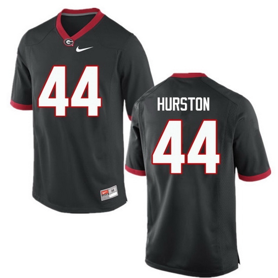 Men Georgia Bulldogs #44 Justin Hurston College Football Jerseys-Black Men Georgia Bulldogs #44 Justin Hurston College Football Jerseys-Black