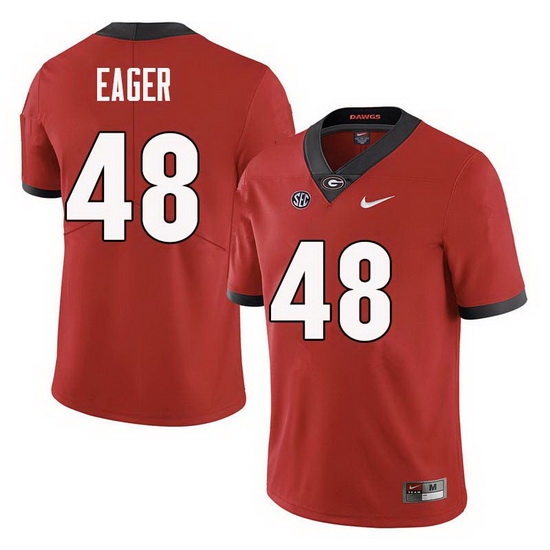 Men Georgia Bulldogs #48 John Eager College Football Jerseys Sale-Red Men Georgia Bulldogs #48 John Eager College Football Jerseys Sale-Red
