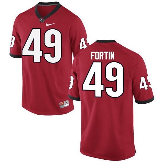 Men Georgia Bulldogs #49 Turner Fortin College Football Jerseys-Red Men Georgia Bulldogs #49 Turner Fortin College Football Jerseys-Red