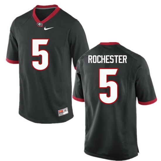 Men Georgia Bulldogs #5 Julian Rochester College Football Jerseys-Black Men Georgia Bulldogs #5 Julian Rochester College Football Jerseys-Black