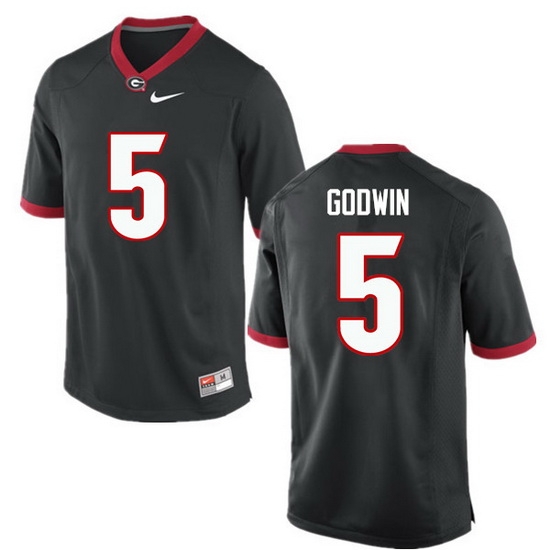 Men Georgia Bulldogs #5 Terry Godwin College Football Jerseys-Black Men Georgia Bulldogs #5 Terry Godwin College Football Jerseys-Black