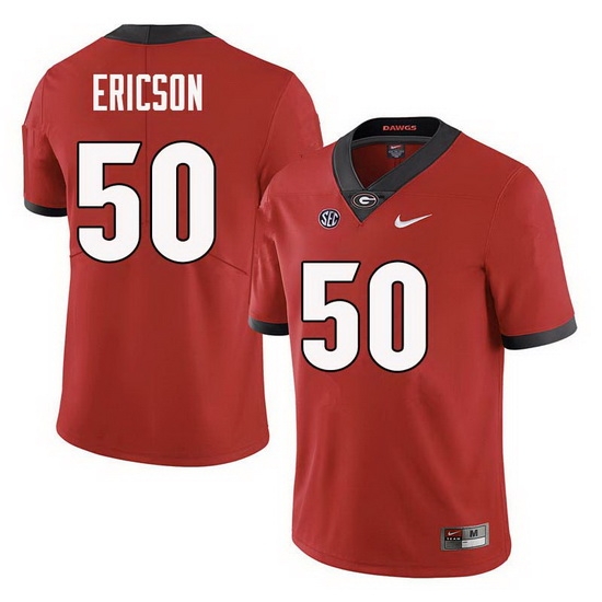 Men Georgia Bulldogs #50 Warren Ericson College Football Jerseys Sale-Red Men Georgia Bulldogs #50 Warren Ericson College Football Jerseys Sale-Red